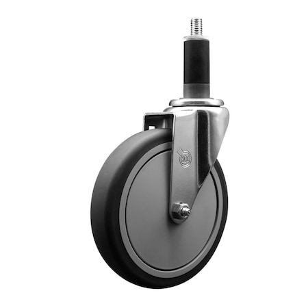 Service Caster 6'' Thermoplastic Rubber Wheel Swivel 1-1/8'' Expanding Stem Caster SCC-EX20S614-TPRB-118